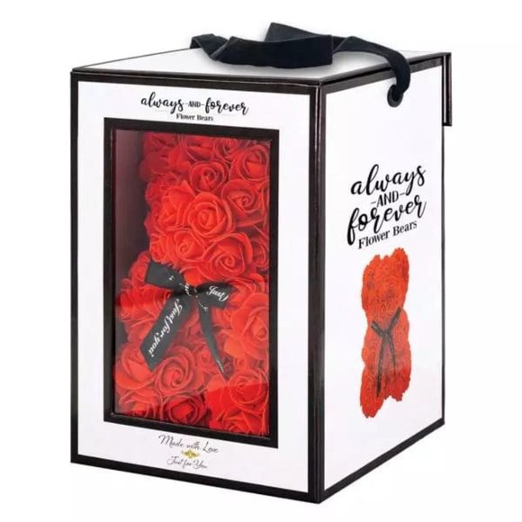 - Red Rose Flower Bear Boxed Forever Gift - Picture 2 of 3